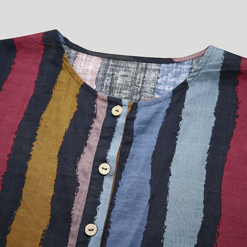 Pánský arabský pruhovaný župan s dlouhým rukávem - Nová podzimní kolekce