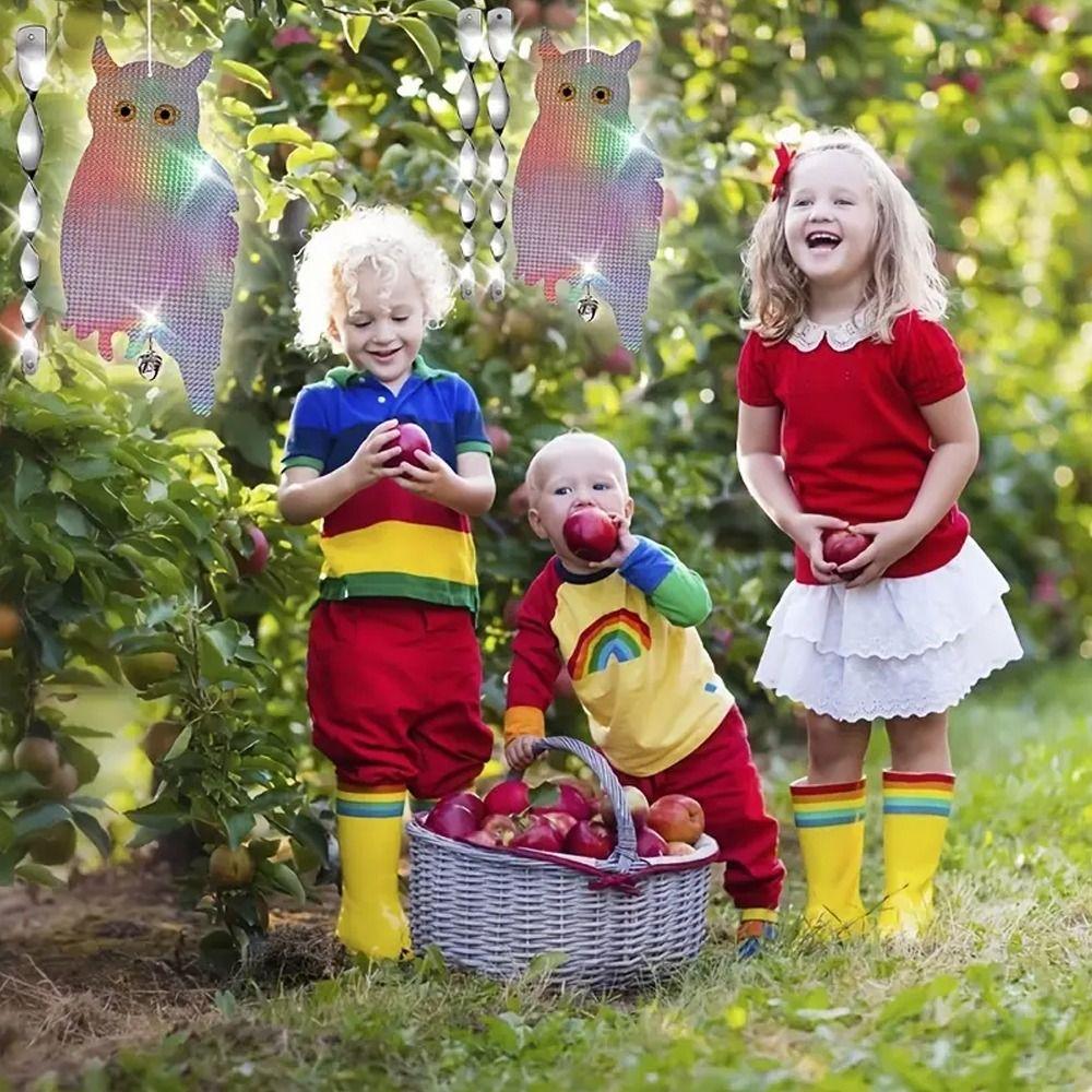 With Bells Fake Bird Scare Device Double-sided Laser Bird Repeller Balcony