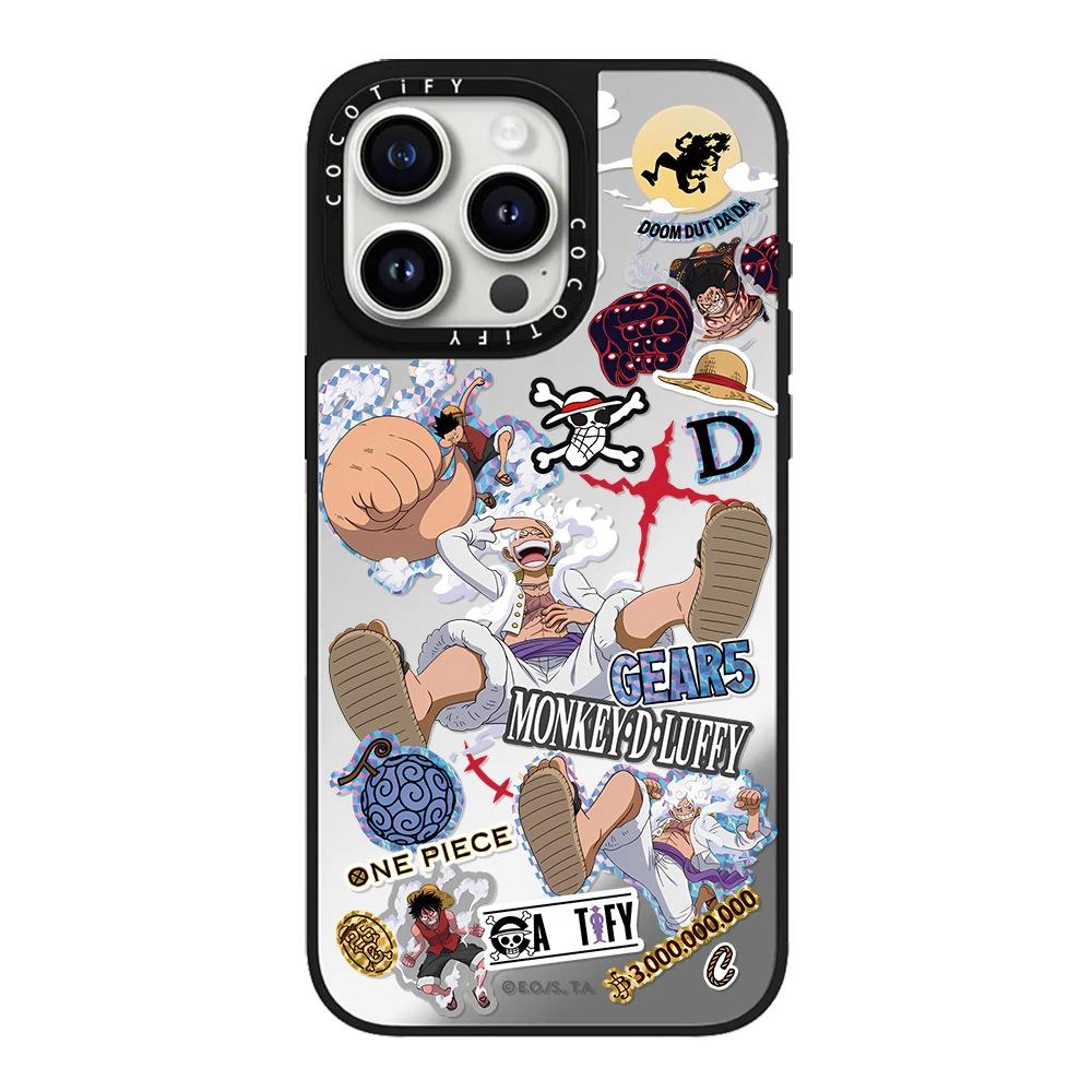 Luffy for Apple 16Pro Mirror for IPhone15ProMax Phone Case 14Plus Cartoon Cute 13 Proof