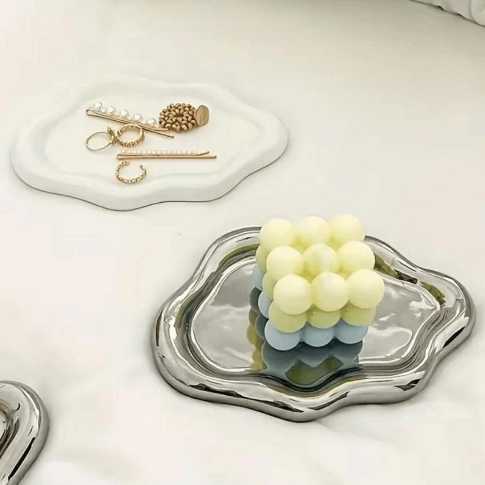 INS Jewelry Storage Tray Light Luxury Cloud Shape Tray Cake Snack Dessert Tray  Birthday Gift