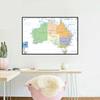 English Map Australia Map Administrative Map Wall Decor Background Living Home Study Studio Supplies Decorative Hanging Picture