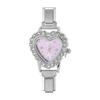 Y2K Vintage Zircon 9MM Width Italian Charm Heart Shape Watch High Quality Stainless Steel Bracelets Bangle for Birthday Gifts