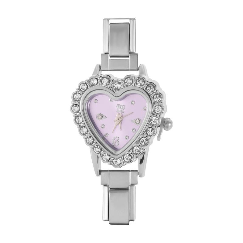 Y2K Vintage Zircon 9MM Width Italian Charm Heart Shape Watch High Quality Stainless Steel Bracelets Bangle for Birthday Gifts