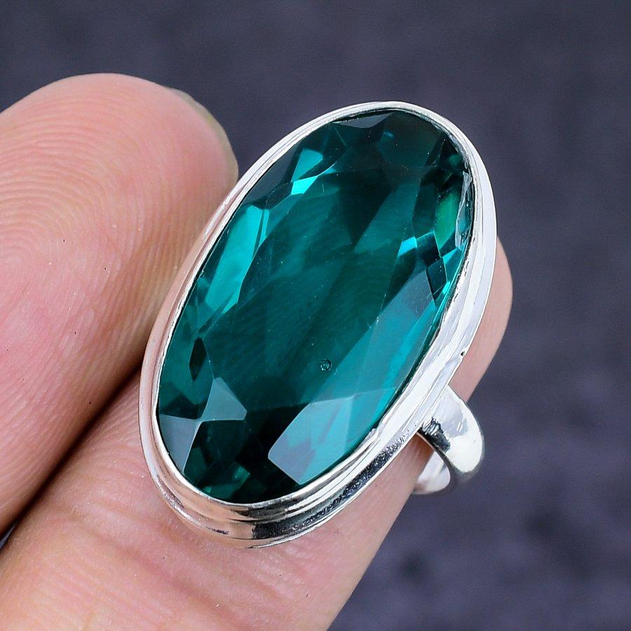 Natural Indicolite Tourmaline 925 Sterling Silver Jewelry Ring Size 7 k4j29