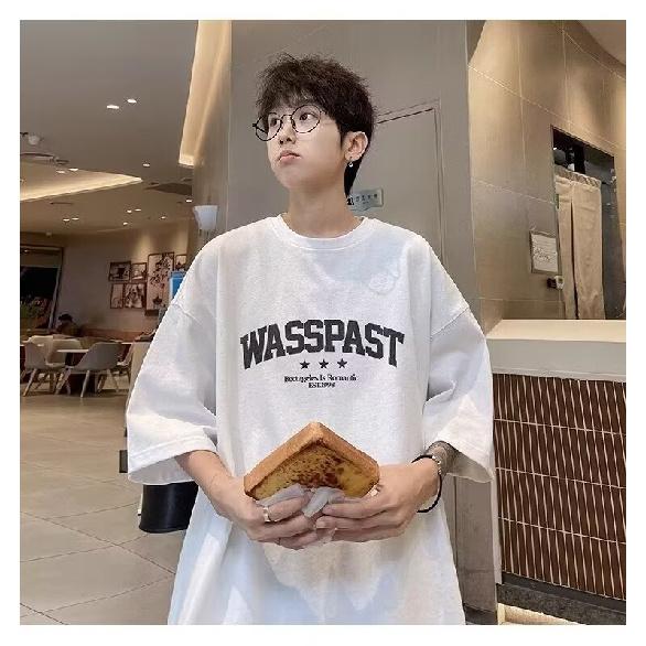 Nové tričko s krátkým rukávem pro muže v létě, trend v korejském stylu, jednoduchý top s polovičním rukávem, volné tričko značky Hong Kong