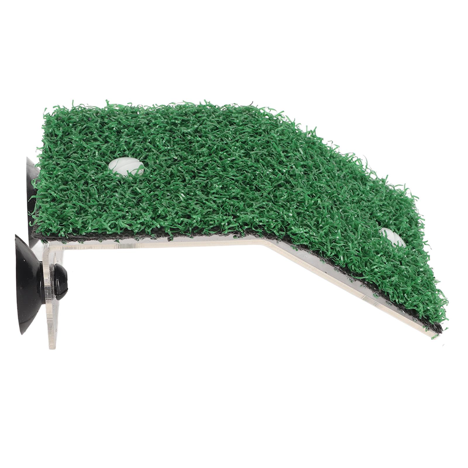 Small   Basking   Simulation Grass   Ladder Resting Terrace with Suction Cup for Small Reptile