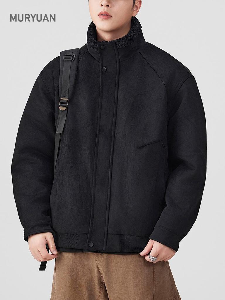 Mu Yuan Men's Retro Leather and Fur Lambswool Jacket - Winter Collection