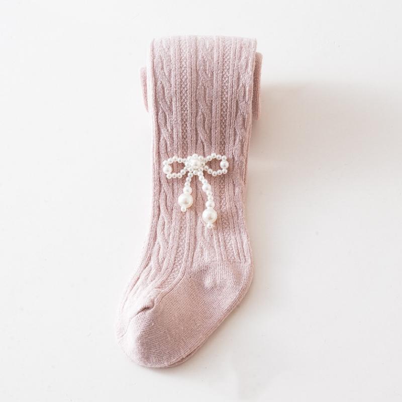 Children Cotton Tights Girls Cute Bowknot Pantyhose Kids Stocking Baby Girls Pantyhose Infant Knitted Tights