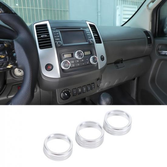 Silver Alloy Center AC Volume Knob Ring Trim For Nissan Frontier D40 2009-20