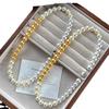 10Mm Retro High Quality Artificial Crystal Mixed Color Gradual Change Gold Pearl Necklace Collarbone Chain