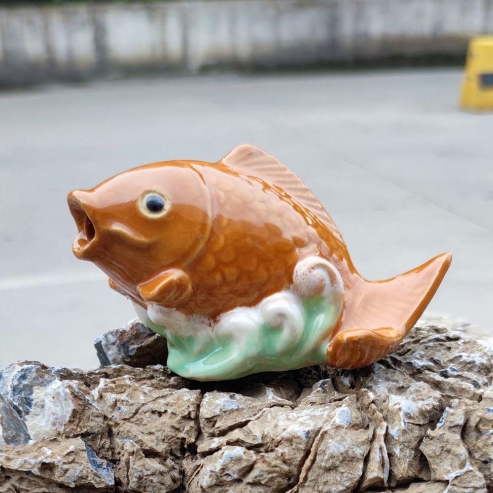 Ceramic Fountain Nozzle Sprinkler Wear Resistant Ceramic Carp Fish Statue Yard Decoration