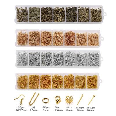 420pcs/Box Jewelry Making Kits Necklace Chain Earring Hooks Head Pins Jump Rings Lobster Clasp DIY Jewelry Findings Set Supplies