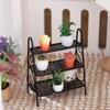 Iron Miniature Plant Holder For 1/12 Scale Doll House Scene Setting Display with Potted Flower for Living Room Decors