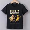 Tricouri Copii cu Imprimeu Pui și Banane Vară Casual Modă Meme Amuzant Mânecă Scurtă Topuri Copii Tricouri Colorate cu Gât Rotund
