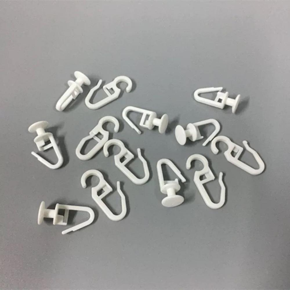 100pcs White Curtain Track Mute Slider Replacement Clip Ring New Hanging Hook Room Shower Curtain
