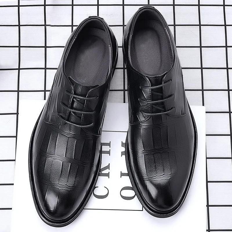 Groom Standard Dance Dress Leather Casual Shoes Men High Heels Men Two Tone Shoes Casual Dress Men Leather Casual Shoes