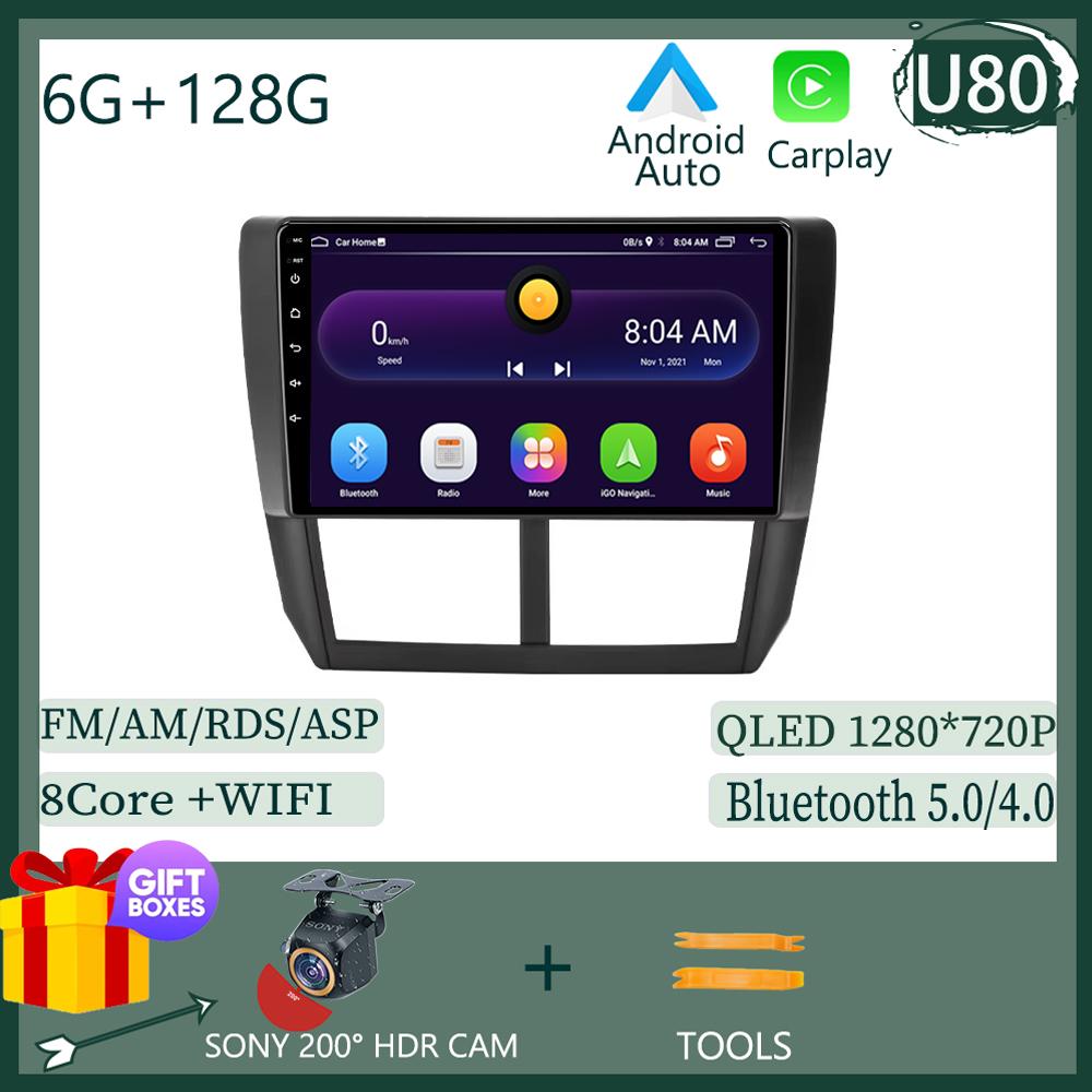 Android 13 Carplay Car Radio For Subaru Forester 3 SH 2007-2013 For Impreza GH GE 2 Din Multimedia Player Carplay Auto Stereo
