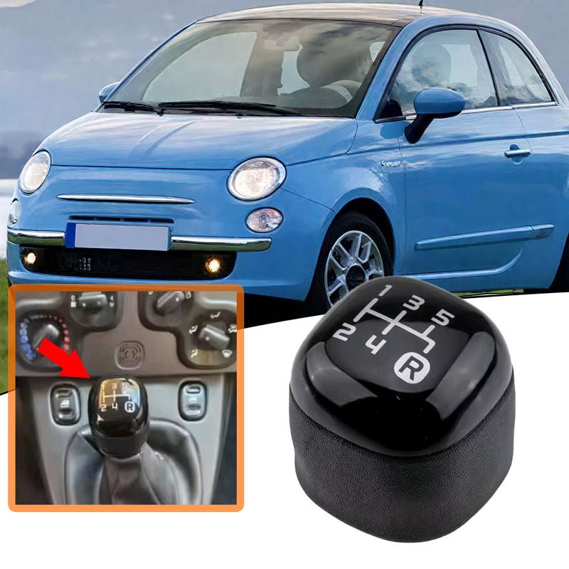 1x Car Gear Knob Stick 5 Speed Manual Handball Manual Shifter Lever Handle Replaceable Head Auto Accessories for Fiat Panda 2012