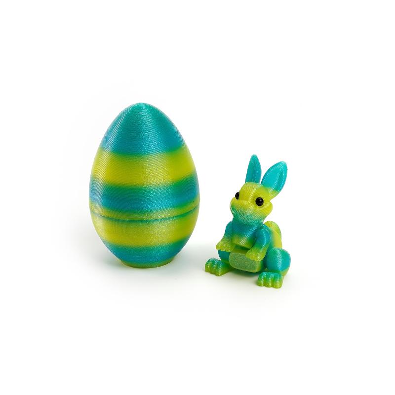 3D Printed Rabbit Eggs Ornament Animal Model Easter Rabbit Home Desktop Ornament Happy Easter Gift For Kids