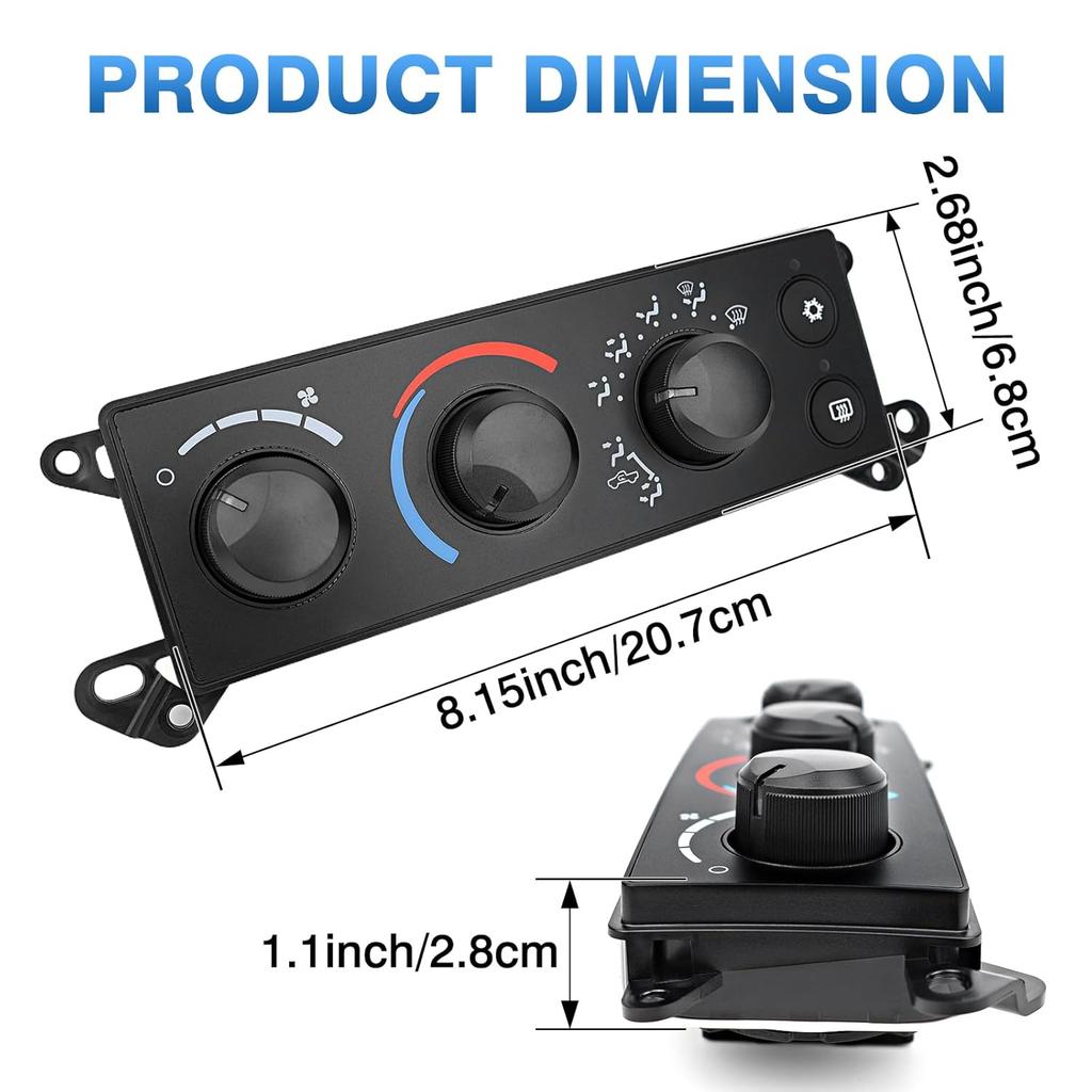 TOP-MAX A/C Heater Climate Control Panel Compatible with 2006-2008 Dodge Ram 1500 2500 3500 2008-2011 Dodge Dakota, Air Conditioning Control Module