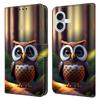 For iPhone 16 Leather Case Pattern Printing Wallet Stand Flip Phone Cover