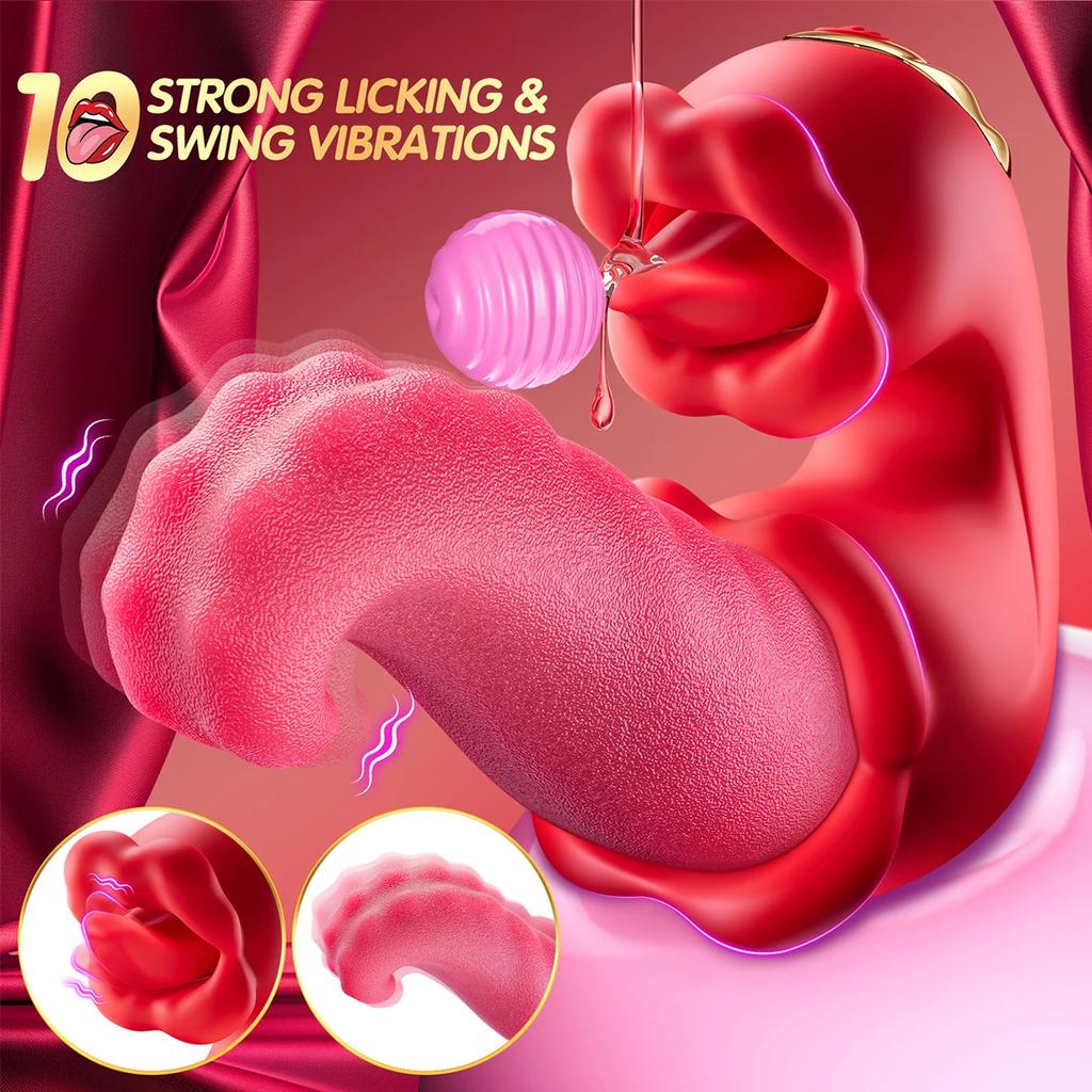 Powerful Tongue Licking Clitoral Vibrator for Women Clitoris Stimulator G Spot Dildo Female Vagina Massager Vibrating Climax Sex Toy Adult Masturbator