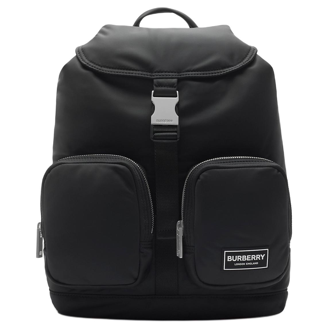 

Burberry Adjustable Shoulder Strap Buckle Drawstring Closure Nylon Backpack Small Unisex backpack Black 80939601 Basic Set (Bag+Dust Bag)