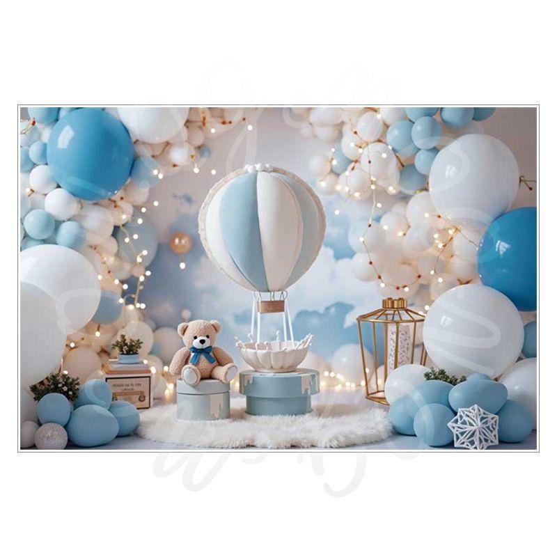 Balloon Cartoon Background Fabric  Children's Birthday Party Decoration Background Wall Fabric  Pet Photography Background Fabric