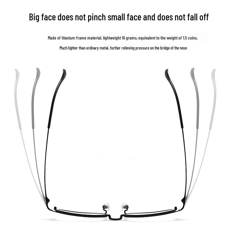 Ultra-lightweight Semi-Titanium Browline Square Eyeglass Frame for Business Fashion JP022