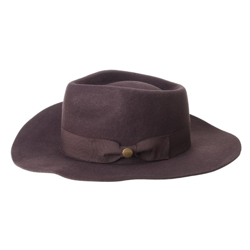 

Wool Homburg Top Hat Exotic Panama Porkpie Hat Surprise Gift for Boyfriend коричневий