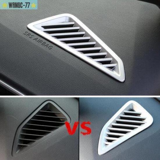 2X For   Toyota Corolla ABS Dashboard Air Vent Outlet Cover Trim Silver