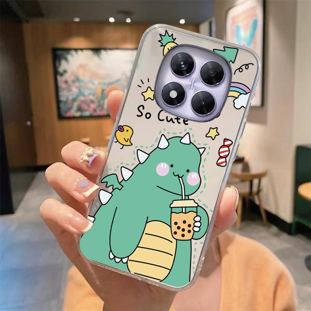 Blauw Luipaardprint Artistiek Marmeren Telefoonhoesje Voor Xiaomi Redmi Note 15 Pro 5G Transparant Helder Voor Redmi 15C 15 4G Zachte Cover