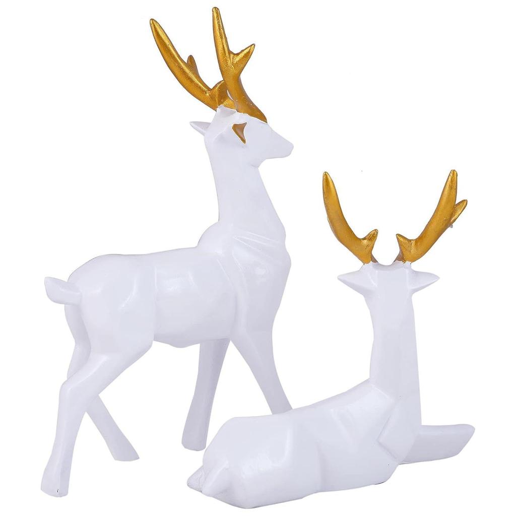 Deer Home Decor Showpiece (White)
