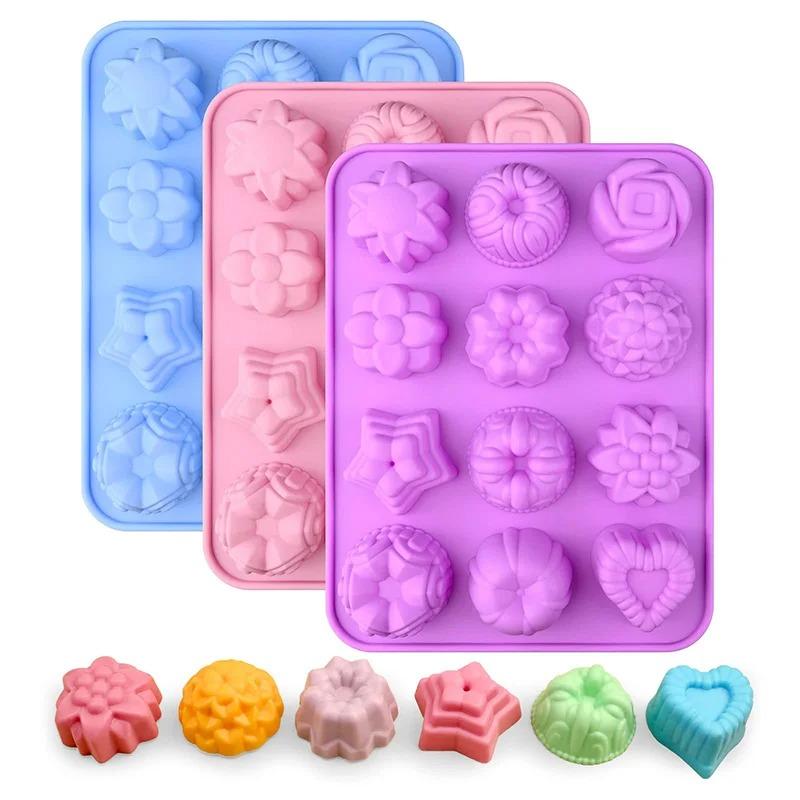 Dubai Chocolate Molds Silicone Molds Fudge Rose Heart Shape Baking Pastry Molds Baker Lovers Baking Accessories