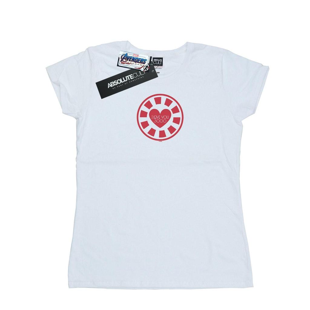 Marvel Womens/Ladies Avengers Endgame I Love You 3000 Tony Stark Heart Cotton T-Shirt
