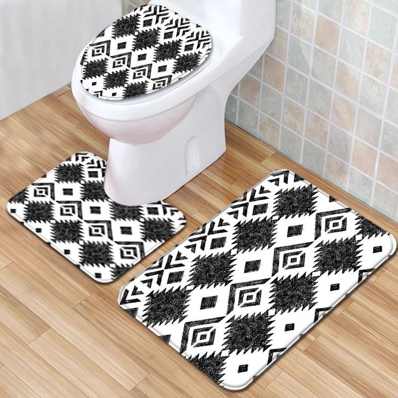 Textured Toilet Three-Piece Floor Mat Bathroom Three-Piece Carpet Doormat