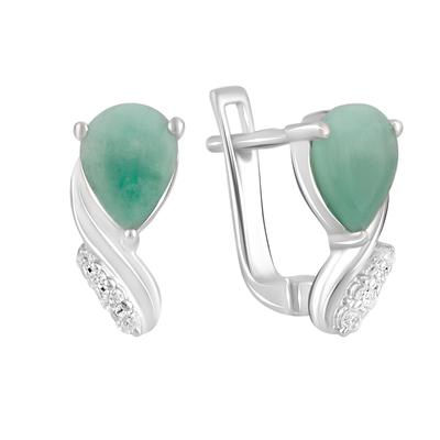 Silver Earrings with Natural Emerald 2.07ct (2111559)