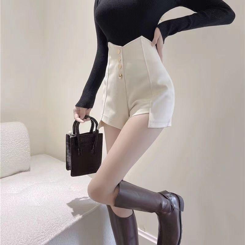 

Весна 2024 Стиль Богини Брюки с высокой талией и широкими штанинами на пуговицах из необычного костюмного материала. M