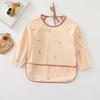 Reusable Waterproof Art Smock for Eating Feeding Drooling Bib Apron with Pocket Baby Toddler Long Sleeved Bibs Scarf