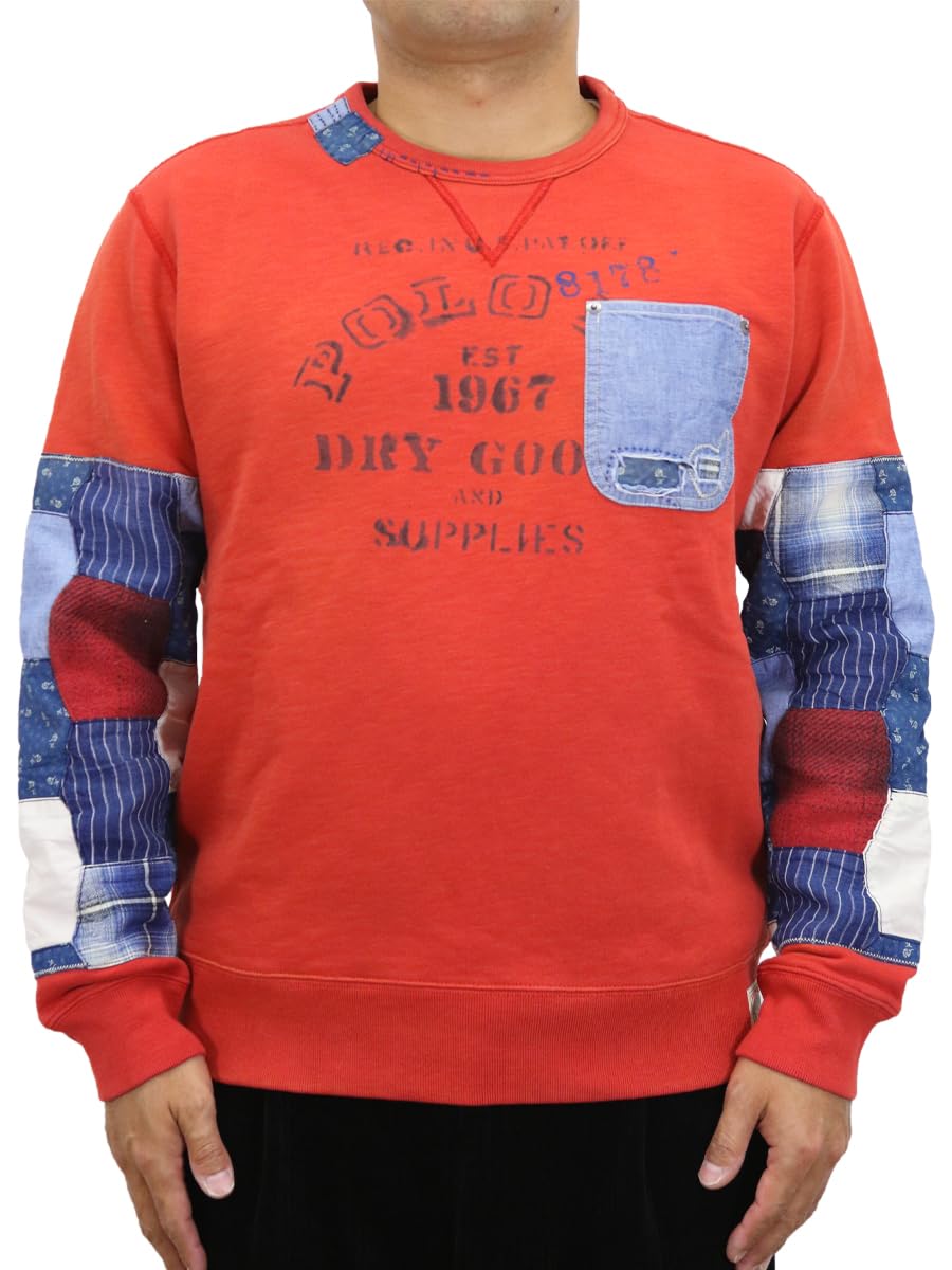 

Polo Ralph Lauren Polo Country Vintage Patchwork Stencil Crew Neck Size Red Men s Sweatshirt, L, (Product Code 01020146)