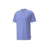 Solid Color Minimalist Letter Casual Short Sleeve T-Shirt Unisex Tops Purple 535792-23
