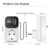 16A 230V Thermostatsteckdose Digitaler Temperaturregler Steckdose mit Sensor EU-Stecker Heiz-Kühl-Schalter mit Timer KWE-TC01