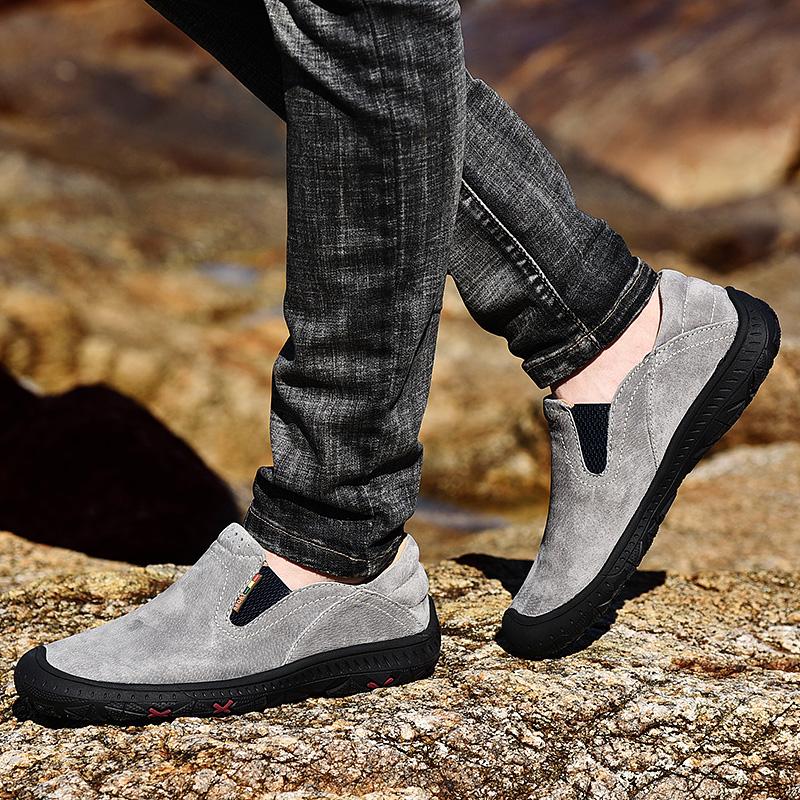 38-48 Casual Men's Shoes Retro British Style Leather Large Size Two-layer Pork Skin Driving Car Shoes