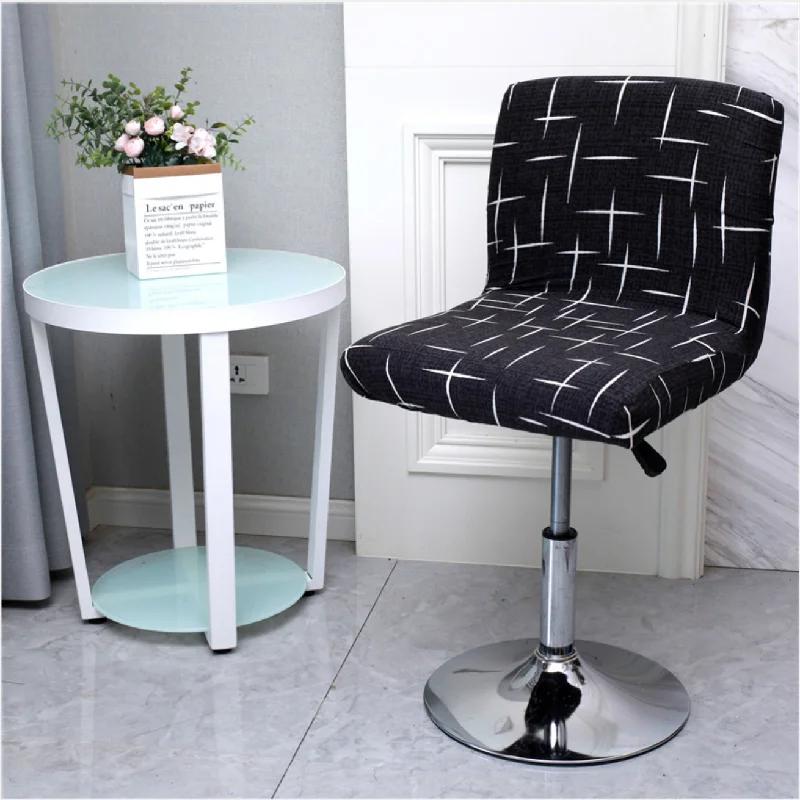 Bar Stool Chair Cover Low Back Chair Slipover Spandex Seat Case Elastic Rotating Lift Office Chair Cover Dining Seat Protector