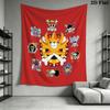 One Piece Straw Hat Pirates Wall Tapestry Aesthetic Wall Hanging Printed Fabric Blanket Decorative Tapestries For Bedroom Living Room Home Decor