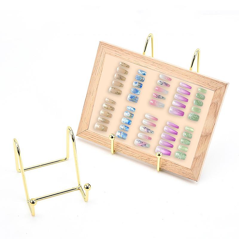Klasyczny pyłoszczelny panel do prezentacji zdobień paznokci Deska na kolory lakierów z litego drewna Minimalistyczne akcesoria do prezentacji manicure i biżuterii