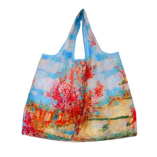 

Shopping Bag Polyester Tear-Resistant Bag Large Capacity Foldable Reusable Grocery Bag for Groceries Fruits Vegetables J