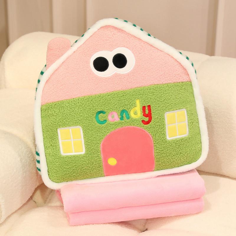 

Throw Dopamine Girls Pillow Blanket 2 In 1 Sofa Office Children Room Doll Gift зелёный