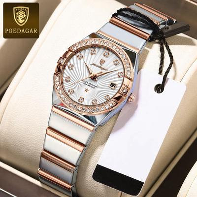 Brand Luxury Diamond Women Quartz Watch High Quality Stainless Steel Waterproof Luminous Date Fashion Women Watches