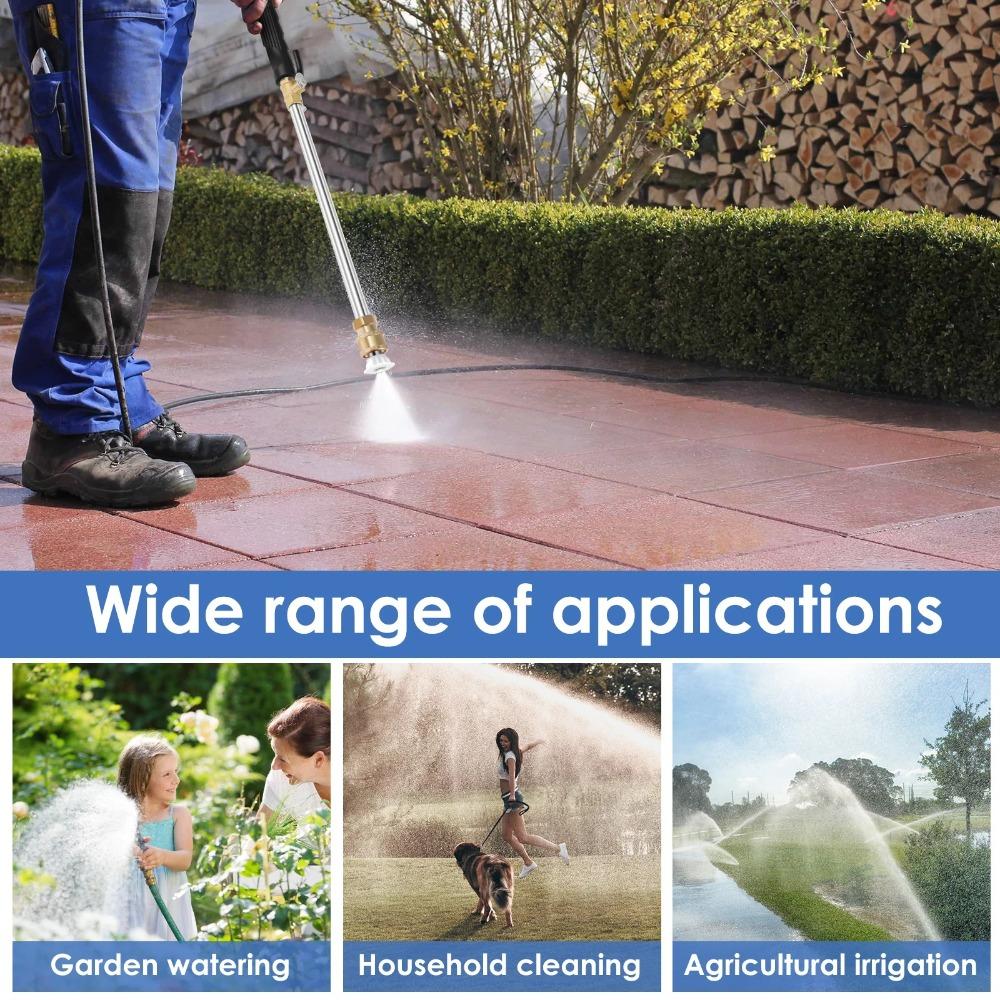 Heavy-Duty Metal Jet High Pressure Power Washer Water Hose Nozzle  Garden Irrigation